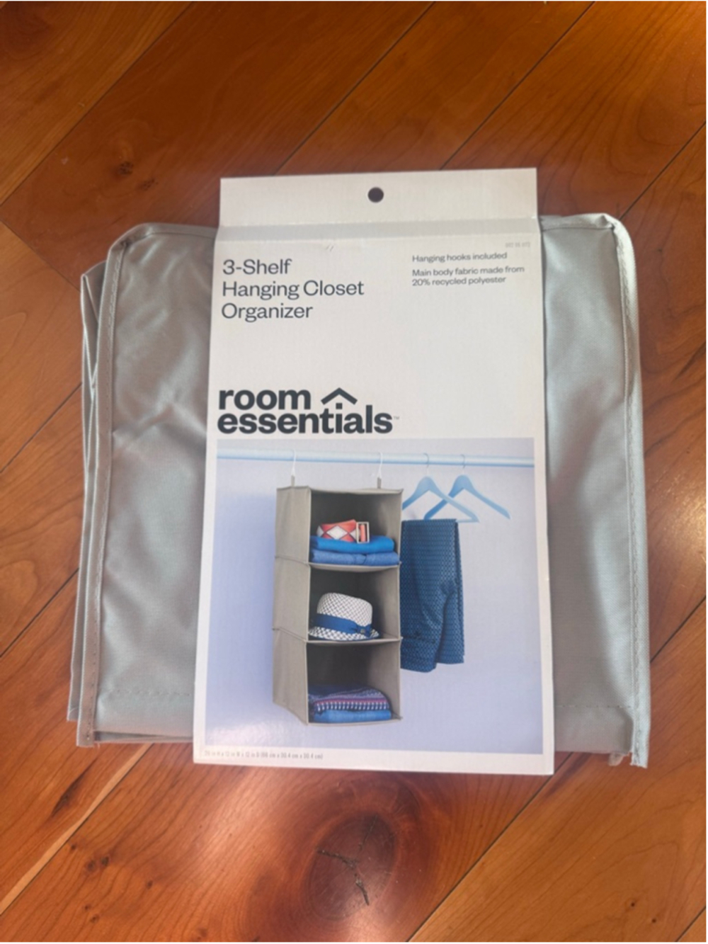 Unisex Room Essentials Gray 3-Shelf Hanging Closet Organizer One Size